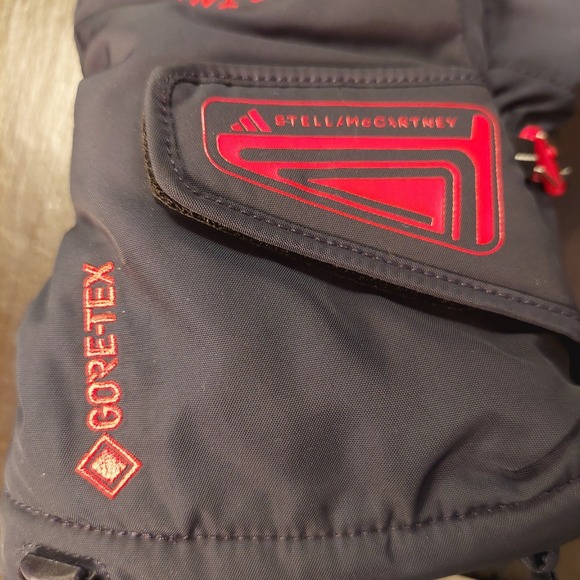 NEW! adidas x Stella McCartney Terrex Women's Snow Gloves Medium Navy & Red $160 - Picture 6 of 13